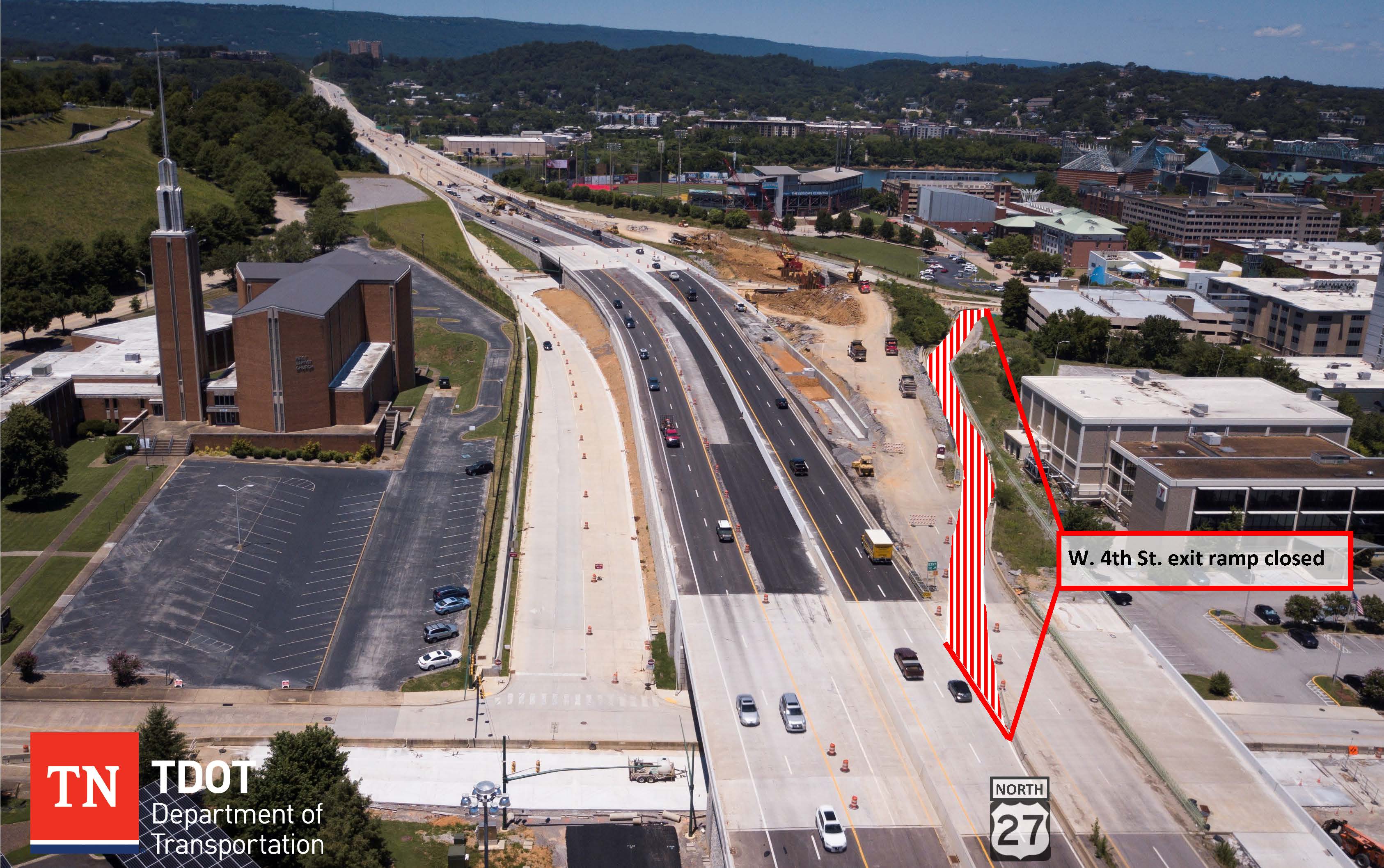 TDOT to Close Existing OffRamp from US 27 North to West 4th Street in